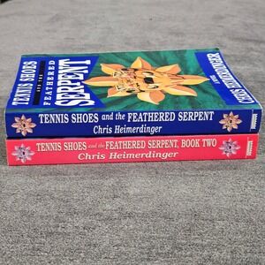 SIGNED Tennis Shoes and the Feathered Serpent Books 1 & 2 Chris Heimerdinger
